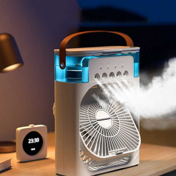 3 In 1 Fan AIr Conditioner Household Small Air Cooler LED Night Light Portable Humidifier Air Adjustment Fan Office Home Fan New Portable Air Conditioner Fan Mini Cooling Ac Fan in Updated 900ML.