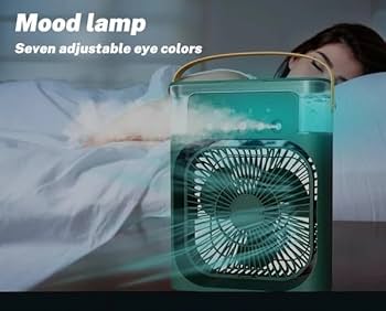 3 In 1 Fan AIr Conditioner Household Small Air Cooler LED Night Light Portable Humidifier Air Adjustment Fan Office Home Fan New Portable Air Conditioner Fan Mini Cooling Ac Fan in Updated 900ML.